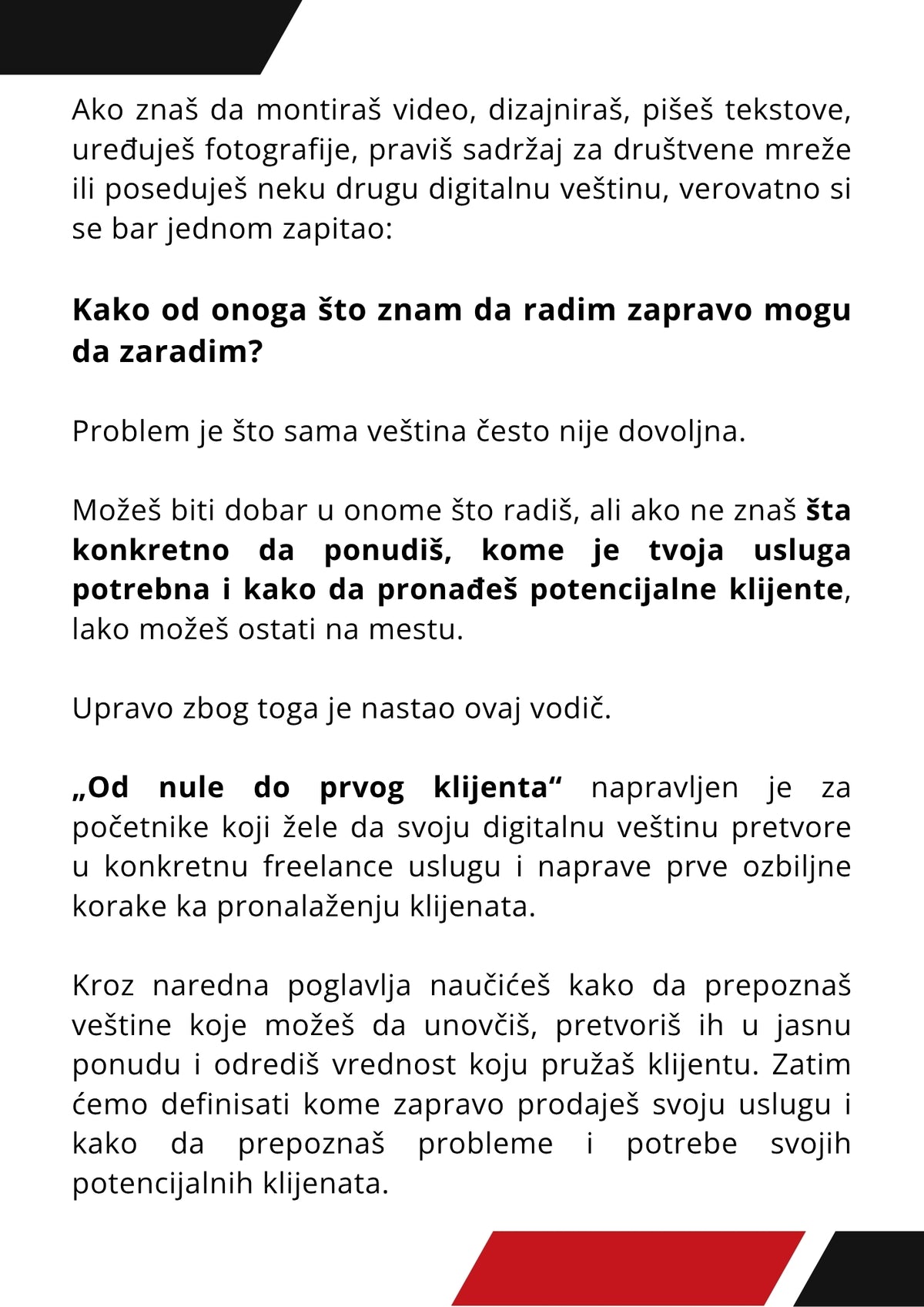 OD NULE DO PRVOG KLIJENTA